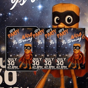 Tung Tung Tung Sahur Birthday Invitation |Birthday boy - Inspired Design | Editable Canva Template | Digital + Printable