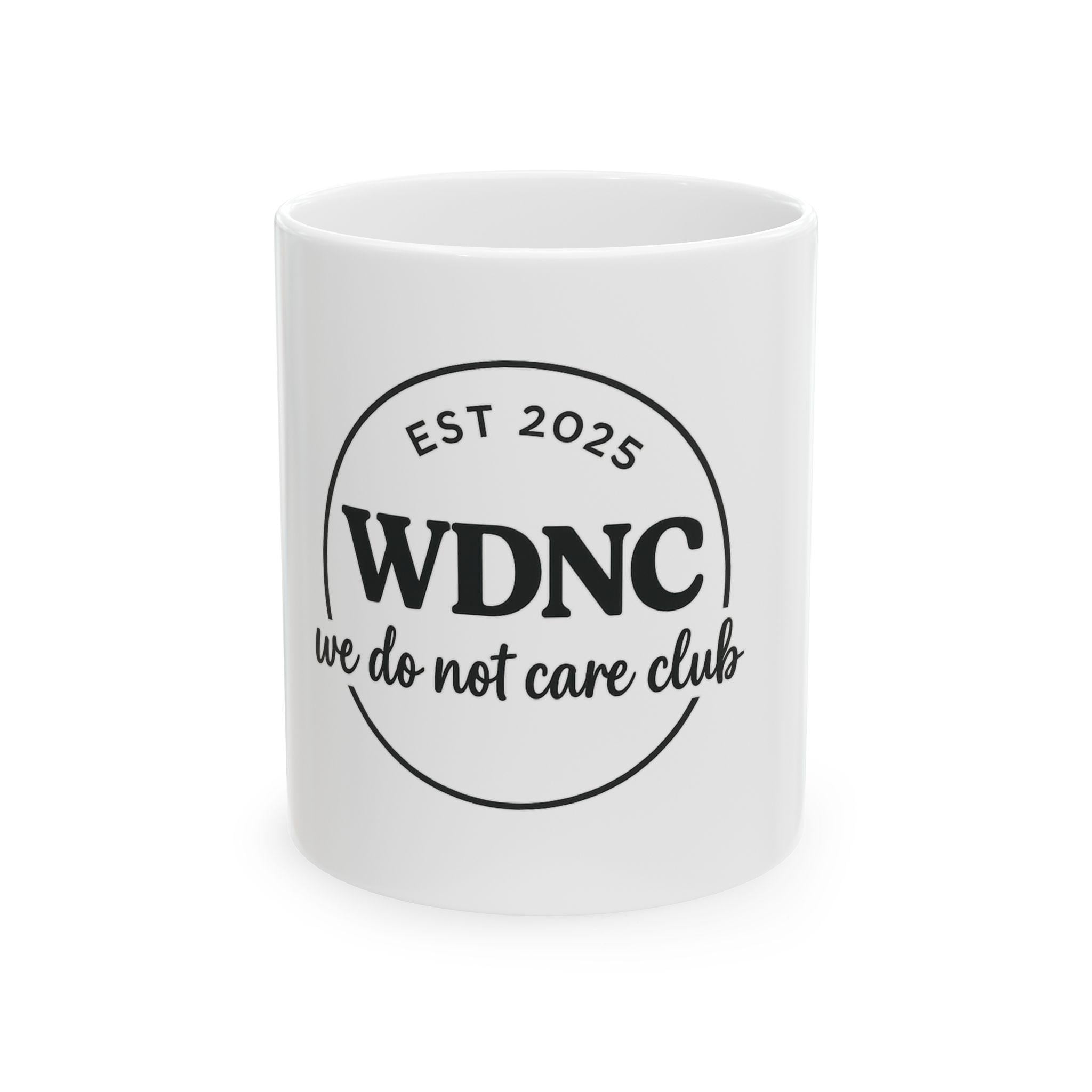 Keramische WDNC Club-mok - cadeau koffieliefhebber, leuke kantoorbeker, 11 oz 15 oz formaat, aangepaste kantoormok, mok nieuwigheid