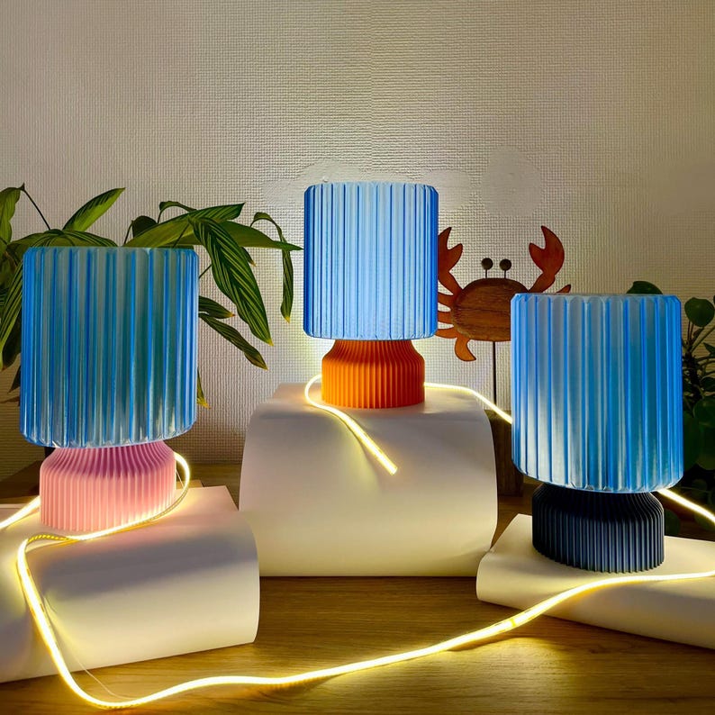 Lámpara Yen – Impresión 3D – Iluminación moderna para salón, oficina o dormitorio – Regalo, decoración original – Lámpara de noche – Lámpara de mesa