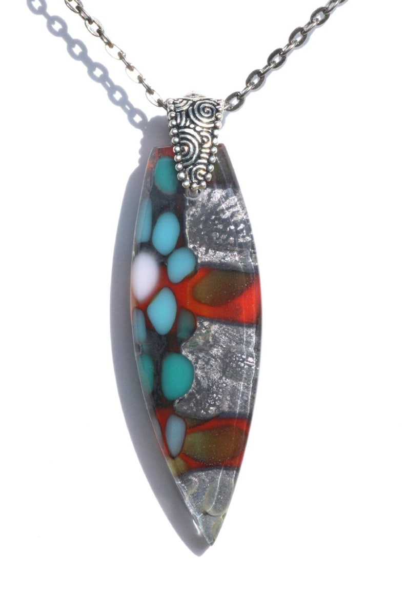 Fused Glass Jewelry Fused Glass Pendant Unique Pendant Etsy