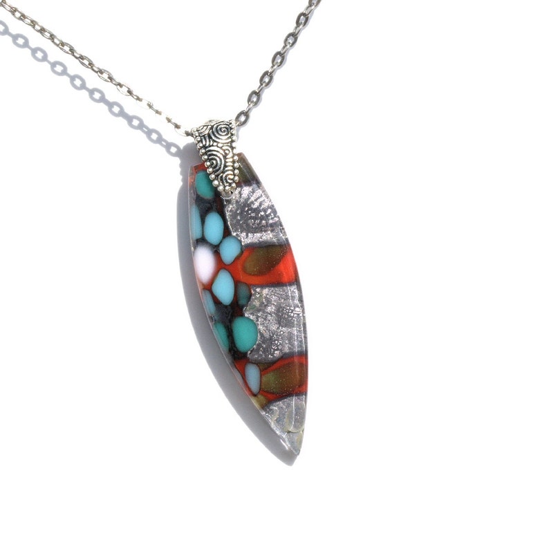Fused Glass Jewelry Fused Glass Pendant Unique Pendant Etsy