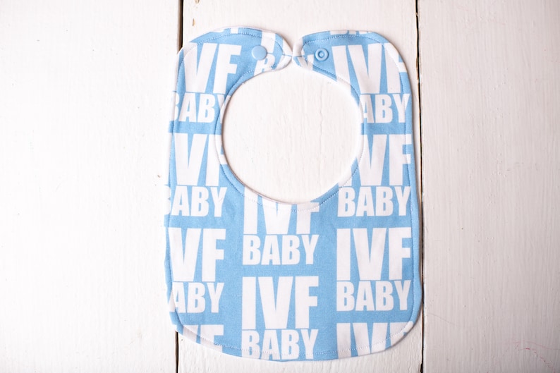 ivf baby blue boy bib in vitro fertilization embryo gift