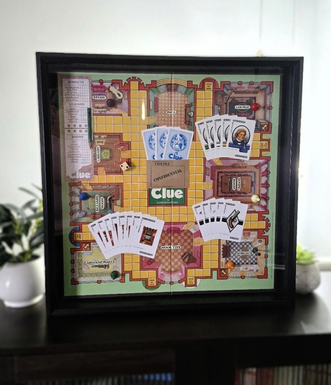 Solvable Box Clue Board Game Solvable Mystery Shadow Box Classic Edition 20x20 Wall ...