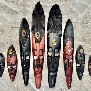 Handcrafted wooden mask,African Wall Decor,Wooden Masquarade Party Masks Wall Hanging,Tribal Mask,Home Decor,Hand Painted,Colorful Sculpture