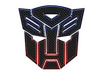 Pegatinas troqueladas de Autobots inspiradas en Transformers para fans, decoración para portátiles, pegatinas para coche, diseños personalizables, accesorios divertidos