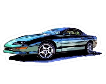 Pegatinas troqueladas para Camaro - Calcomanía vintage de muscle car SS 93-97, regalo para amantes de los coches clásicos, pegatina para portátil para entusiastas de los coches, decoración retro para coches, vinilo