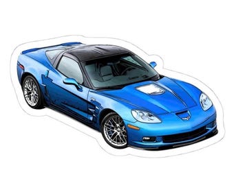 Calcomanía para Corvette ZR1, regalo para amantes de los autos, decoración de vehículos, calcomanía automotriz, calcomanía para fanáticos de las carreras, calcomanía para computadora portátil, LS