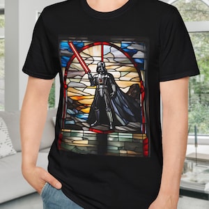 Stained Glass Vader T-Shirt | Light Side Meets Dark Side, Star Wars Gift, Geek Apparel, Unisex Graphic Tee, Movie Fan Merchandise