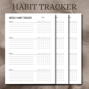 Daily Habit Tracker Printable, Weekly Habit Tracker, Monthly Habit Tracker, Routine Tracker, Time Management, Routine Checklist Goal Tracker