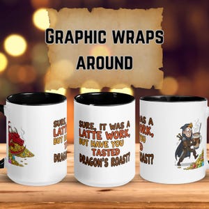 Dragon&#39;s Roast Coffee Cup, Funny D&D, TTRPG, and Dungeon Master Gift | Dungeons and Dragons Gamer Coffee Cup | DnD Mug | Unique DnD