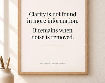 Clarity Quote Printable Wall Art: Neutral Minimalist Office Reminder