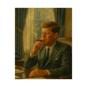 JFK Art Print, Classic Presidential Matte Vertical Poster, Home Office Decor, Vintage Wall Art, Gift for History Lovers