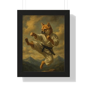 Shiba Inu Karate Dog Art: Martial Arts Poster, Home Decor