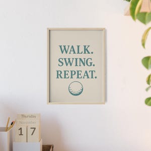 Framed Golf Motivational Poster: Minimalist Sports Wall Art