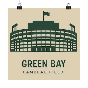 Lambeau Field Minimalist Art Print: Green Bay Packers Stadium