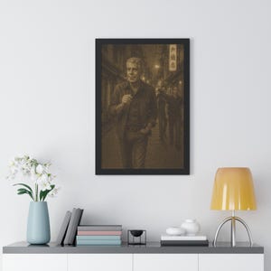 Anthony Bourdain, pôster vertical emoldurado urbano vintage, decoração de arte retrô, arte de parede para casa, presente para viajantes, ideia de presente única