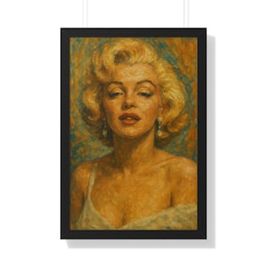 Framed Marilyn Monroe Art, Vintage Art Print, Wall Decor, Home Aesthetic, Gift for Movie Lovers, Retro Celebrity Art