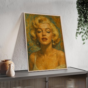 Vintage Framed Marilyn Monroe Art, Retro Wall Decor, Gift for Movie Lovers, Home Office Aesthetic, Nostalgic Artwork