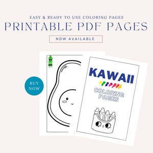 20 Cute Kawaii Coloring PDF Pages – Chibi Animals, Food & More! | Fun Printable Art for All Ages | Instant Digital Download | Adorable