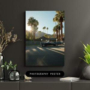 California Desert Vibes Retro House Art | Palm Trees & Sunshine | Printable Mid-Century Modern Wall Decor