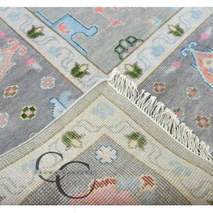 Tapis moderne bleu clair noué à la main Oushak - 4 x 6, 5 x 8, 6 x 9, 8 x 10, 9 x 12, 10 x 14 pi - Tapis fait main en laine - Tapis de salon contemporain