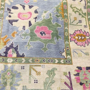 Oushak Rug Hand Knotted 8x10, 9x12, 10x14, Wool Traditional And Antique Oushak Wool Area Rug For Living Room Rug