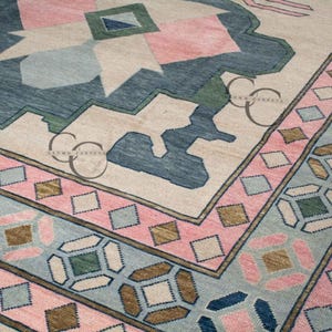 Oushak Rug Hand Knotted 8x10, 9x12, 10x14, Wool Traditional And Vintage Antique Oushak Wool Area Rug For Living Room Rug