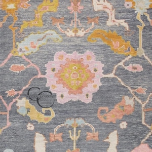New Pattern Turkish Oushak Rugs, Handmade Wool Area Rugs, Floral Design, Muted Colors, Traditional Turkish Decor, Various Sizes & Runners