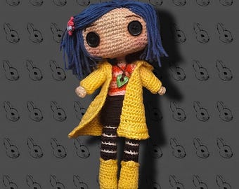 Crochet Button Eyed Doll, Mini Me Doll, Whimsical Amigurumi