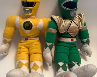 Power Rangers Stuffed Plushies with Hard Heads 19&quot; - 1993