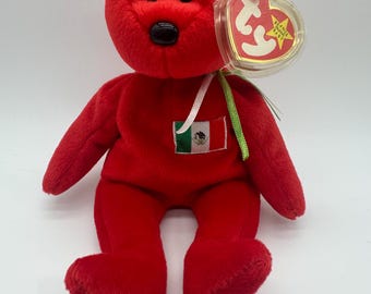Osito, o Urso Mexicano - TY Beanie Baby - 1999 - Raro - Pellets PE - Erros de marcação