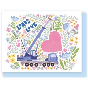 Cartão de Dia dos Pais Cargas de Amor Cartão de Guindaste Cartão de Aniversário de Construção Cartão de Aniversário Homem Cartão de Aniversário, Construção de Menina Cartão de Dia dos Namorados Menino