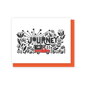 Cartão de formatura para ele, Nova aventura, cartão de viagem, aventura aguarda a arte, caminhão vintage, cartão para formatura, cartão de aniversário para homem, nova vida