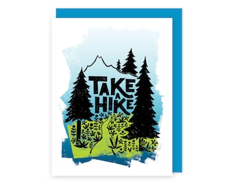 Take a Hike Card, Adventure Camping Card, for Him, Hiking Gift Card, Hiking Man Card Boyfriend, Husband Card, Friend Boyfriend Card Her Hike