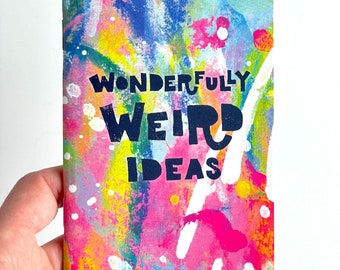 Wonderfully Weird Ideas Pocket Notebook, fun gift for teen gift for tween, colorful fun gift for him, artist gift designer, idea sketchbook