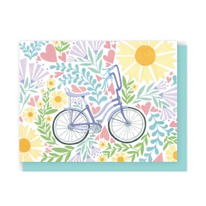 Carte de vélo violette, jolie fille d'anniversaire, carte d'anniversaire de préado, vélo des années 80, siège banane Husky, carte pour vélo de fille, carte rétro carte anniversaire drôle des années 1980