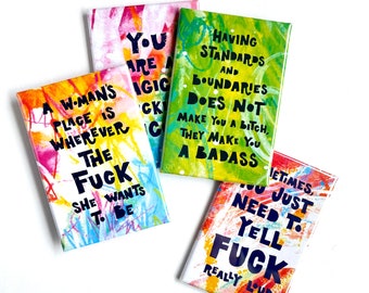 Best Sellers Sweary Badass Magnet Bundle, Swearing is Caring