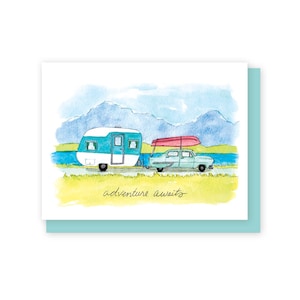 Cartão de aventura aguarda, viagem, cartão de formatura, nova aventura, cartão de casamento, para ele, cartão para casal, cartão de vida nova, cartão de aventura dela