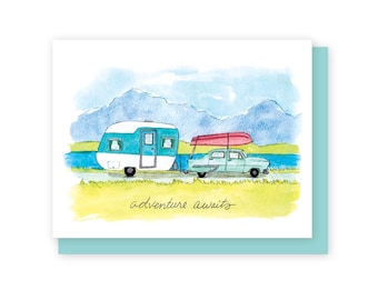 Abenteuer erwartet Karte, Road Trip, Abschlusskarte, neues Abenteuer, Hochzeitskarte, für ihn, Karte für Paare, neue Lebenskarte, ihre Abenteuerkarte
