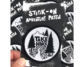 Take a Hike Adventure Patch, Woven, Woven, Hiking Patch, Backpack Adventure Patchgame, Hiking Club, Backcountry patch, Get Lost, Camp Patch