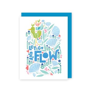 Motiverende kaart, inspirerende vogelnerdkaart, voor vriend, leraarkaartinstructeur, collegakaart Yoga, zelfhulpkaart Laat het los, Mediteer