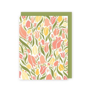 Tulpenkaart, tuinliefhebber, Moederdagkaart voor moeder, tuincadeau voor haar, kaartbloemen, tuinfeestuitnodiging, omakaart, kunsttuin