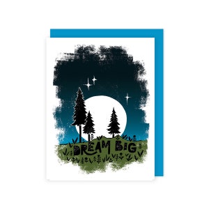 Traumkarte, Mond-Abschluss-Karte für die neue Mutter, Inspirationskarte, Dream Big Moon-Dekor, Abschlussgeschenk, Witchy-Dekor, Tween-Karte Teenager