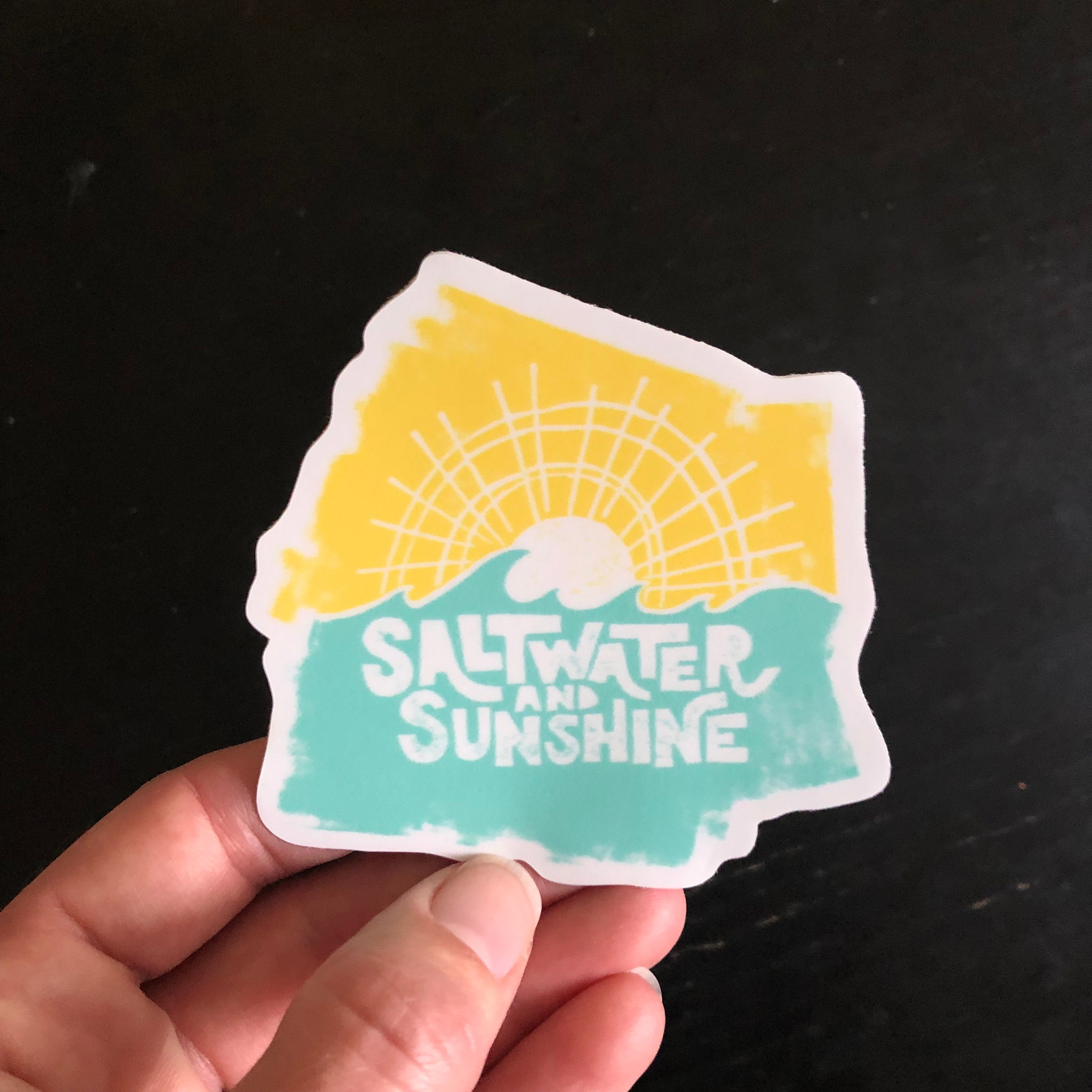Sticker Saltink Saltwater Sunshine Sticker, Adventure Outdoorsy Sticker, Funny Wild ...
