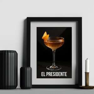 El Presidente Poster - Cocktail Kunst für Küche und Bar | Minimalistisches Trink Poster
