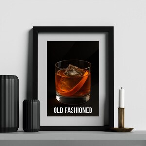 Póster de cócteles antiguos para cocina y bar / Póster minimalista de bebidas
