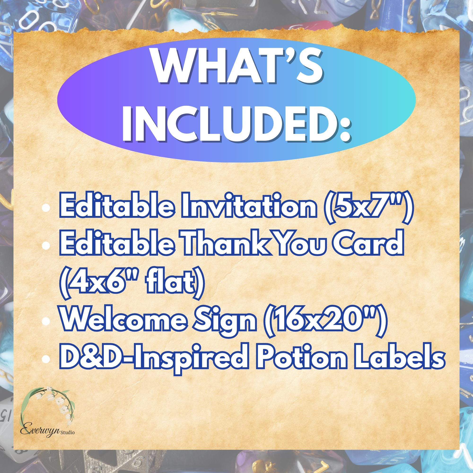 Dungeons & Dragons Birthday Party Kit: Editable Dnd Invitation, Sign ...