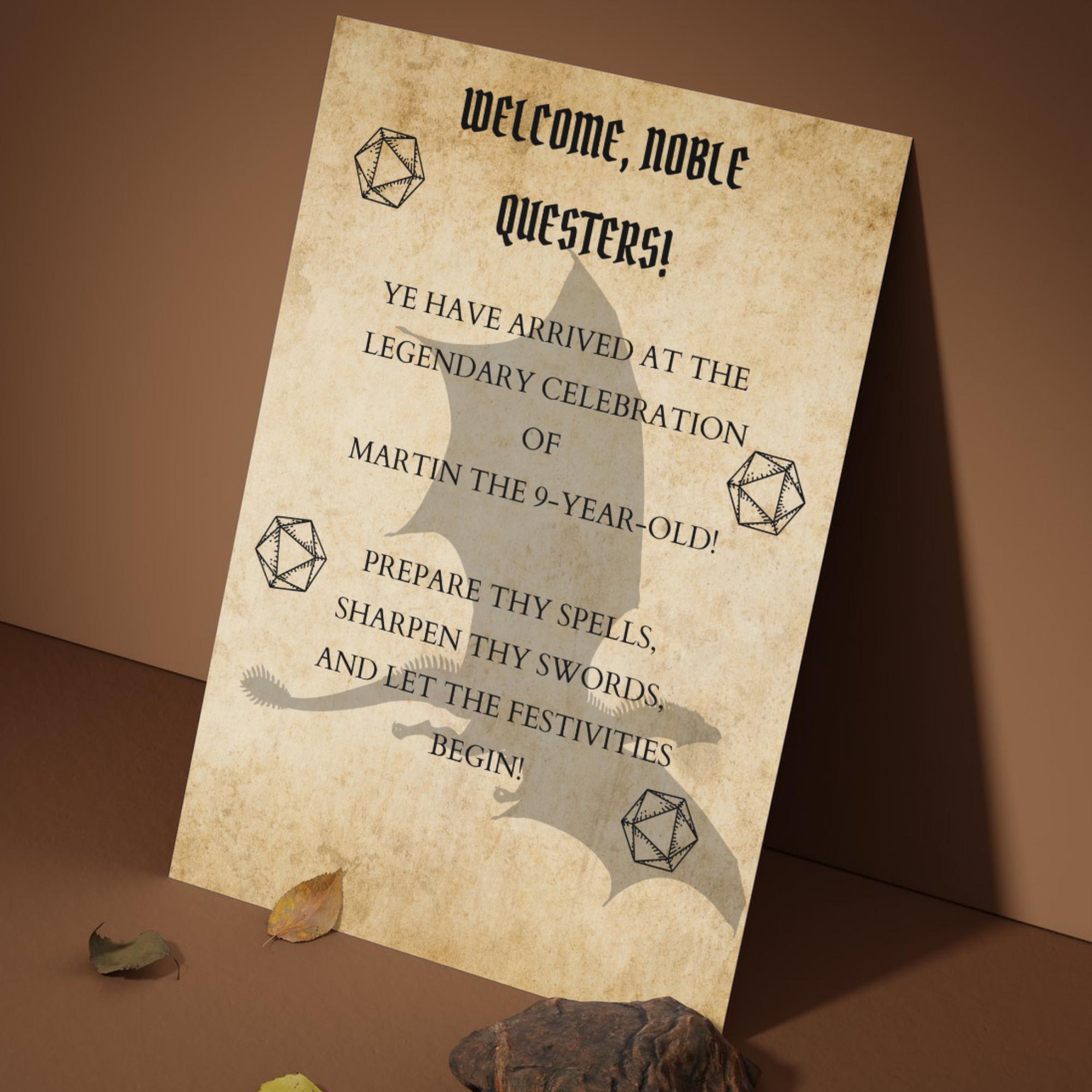 Dungeons & Dragons Birthday Party Kit: Editable Dnd Invitation, Sign ...