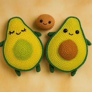 Amigurumi Avocado Family Crochet Pattern: Beginner-Friendly DIY Plush (PDF Pattern)