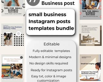 77 modelli di post Instagram per piccole imprese / Kit di branding compatibile con Canva (download digitale)